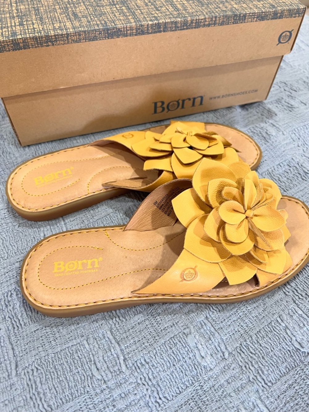 Born Yellow Floral Slide Sandals - Picture 10 of 15